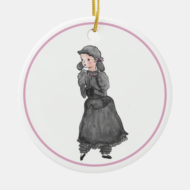 Personalized Black Lamb Nutcracker Ballet Ornament (Front)