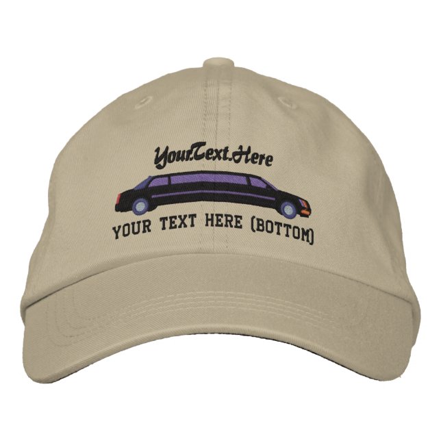 Personalized Black Limousine Driver Embroidery Embroidered Hat (Front)