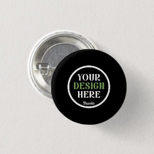 Personalized Black Logo QR Code Business Branding 1 Inch Round Button