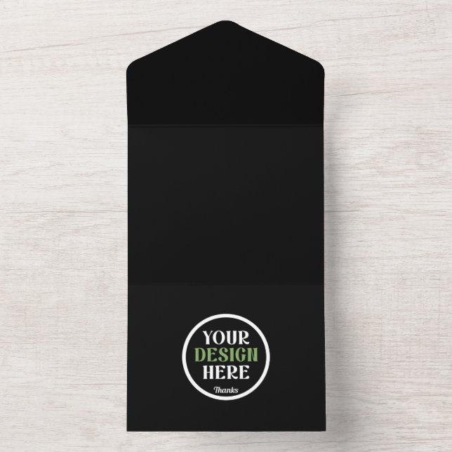 Personalized Black Logo QR Code Business Branding All In One Invitation (Inside)