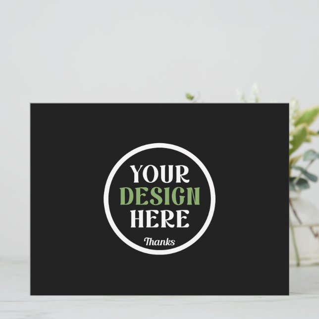 Personalized Black Logo QR Code Business Branding Announcement (Standing Front)