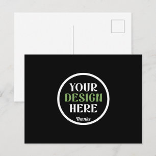 Personalized Black Logo QR Code Business Branding Announcement Postcard