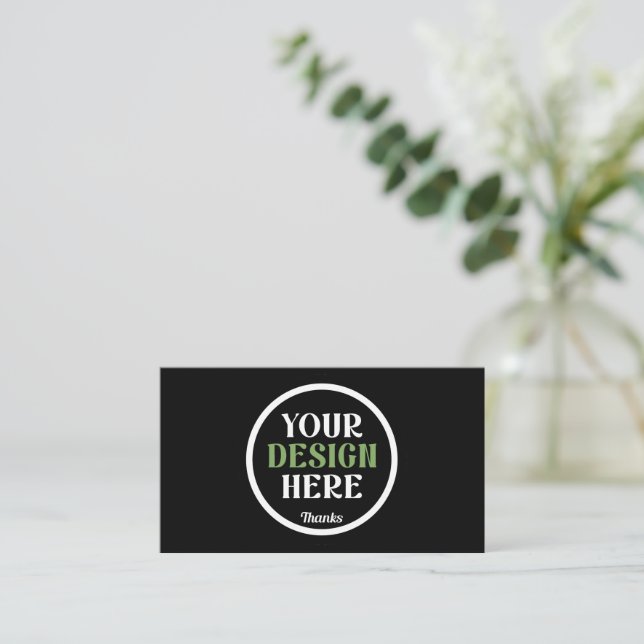 Personalized Black Logo QR Code Business Branding Card (Standing Front)