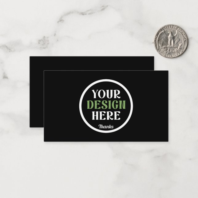 Personalized Black Logo QR Code Business Branding Card (Front/Back In Situ)