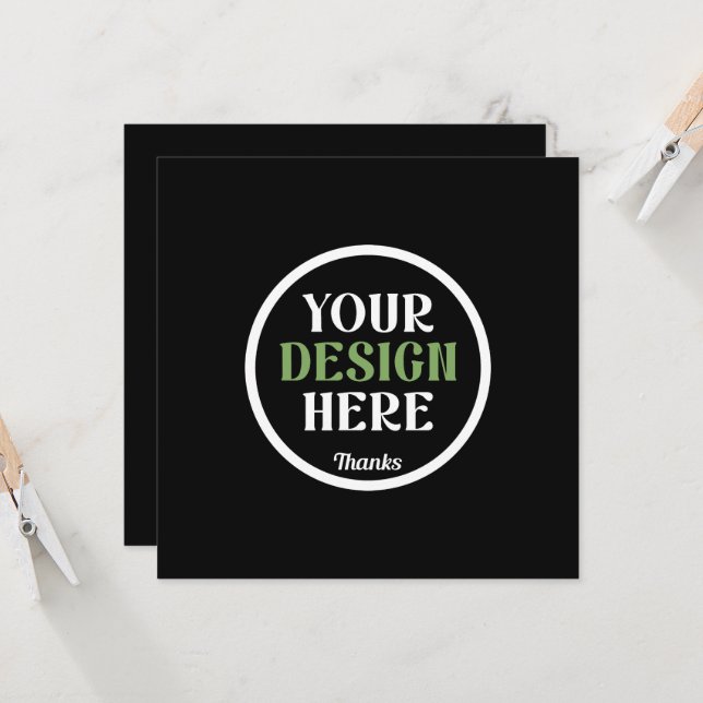 Personalized Black Logo QR Code Business Branding Card (Front/Back In Situ)