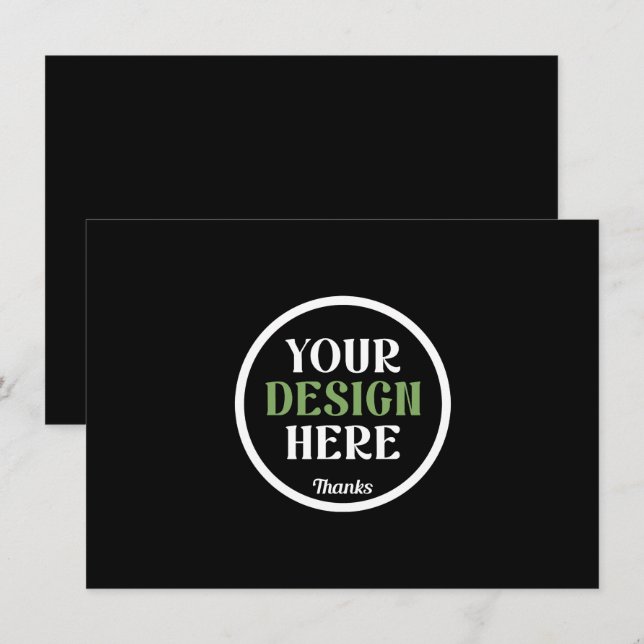 Personalized Black Logo QR Code Business Branding Holiday Card (Front/Back)