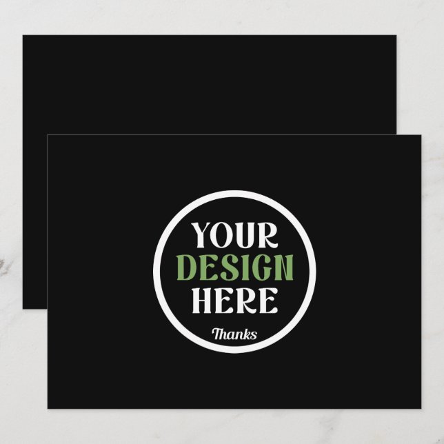 Personalized Black Logo QR Code Business Branding Holiday Card (Front/Back)