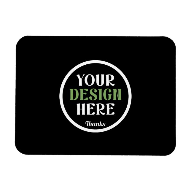 Personalized Black Logo QR Code Business Branding Magnet (Horizontal)