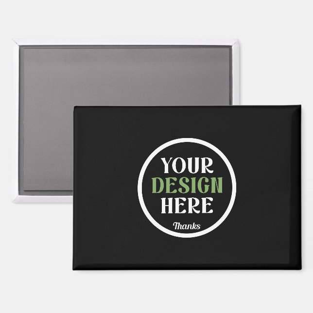 Personalized Black Logo QR Code Business Branding Magnet (Front/Back)