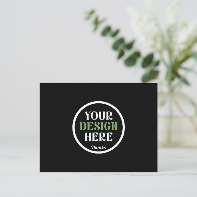 Personalized Black Logo QR Code Business Branding Postcard (Standing Front)