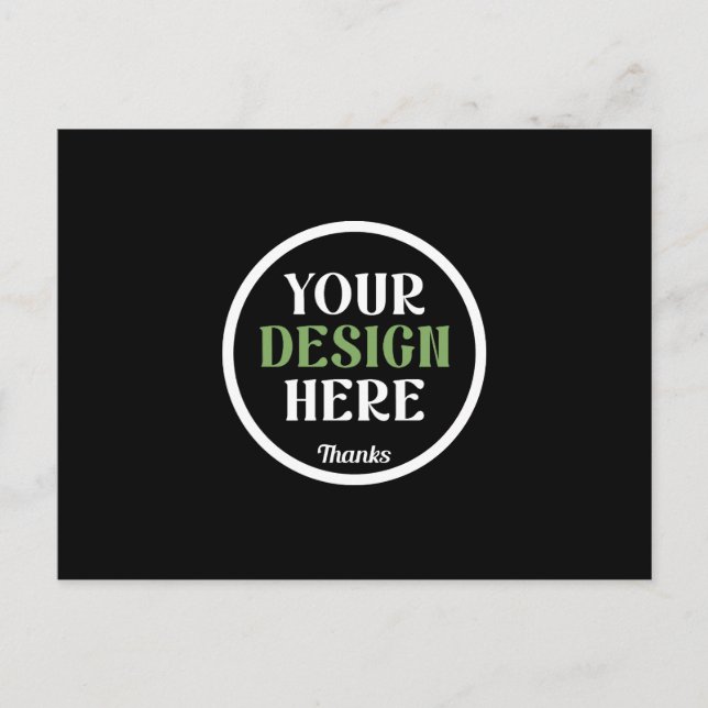 Personalized Black Logo QR Code Business Branding Postcard (Front)