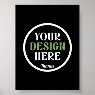 Personalized Black Logo QR Code Business Branding Poster