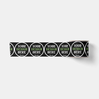 Personalized Black Logo QR Code Business Branding Satin Ribbon