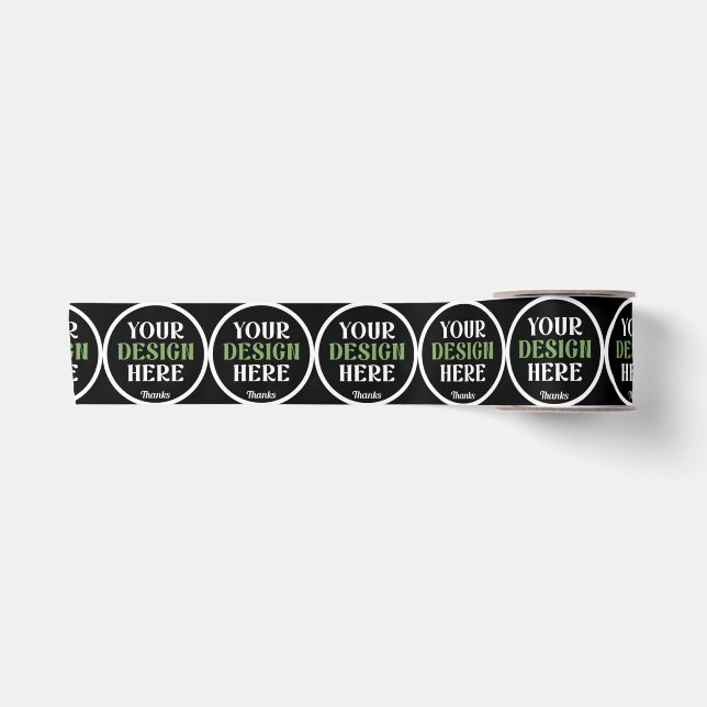 Personalized Black Logo QR Code Business Branding Satin Ribbon (Front)