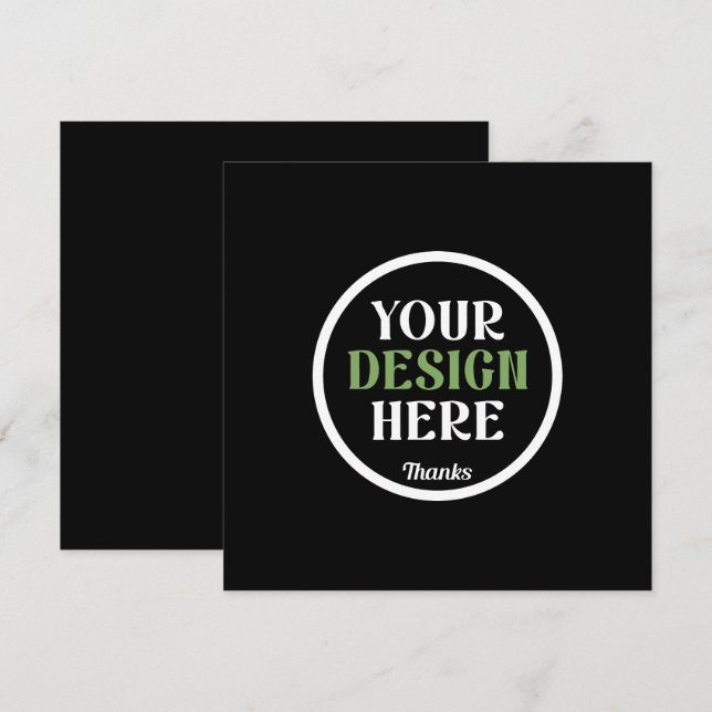 Personalized Black Logo QR Code Business Branding Thank You Card (Front/Back)