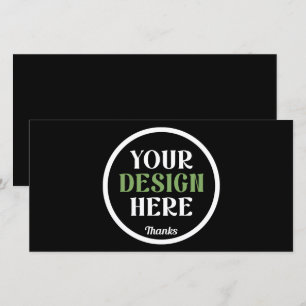 Personalized Black Logo QR Code Business Branding Thank You Card