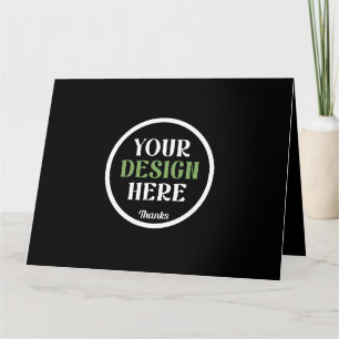 Personalized Black Logo QR Code Business Branding Thank You Card