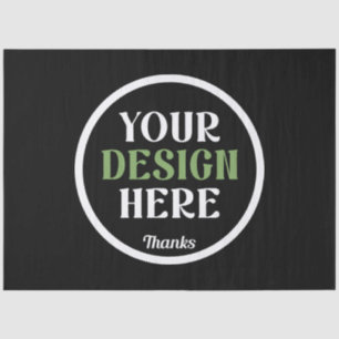 Personalized Black Logo QR Code Business Branding Tissue Paper