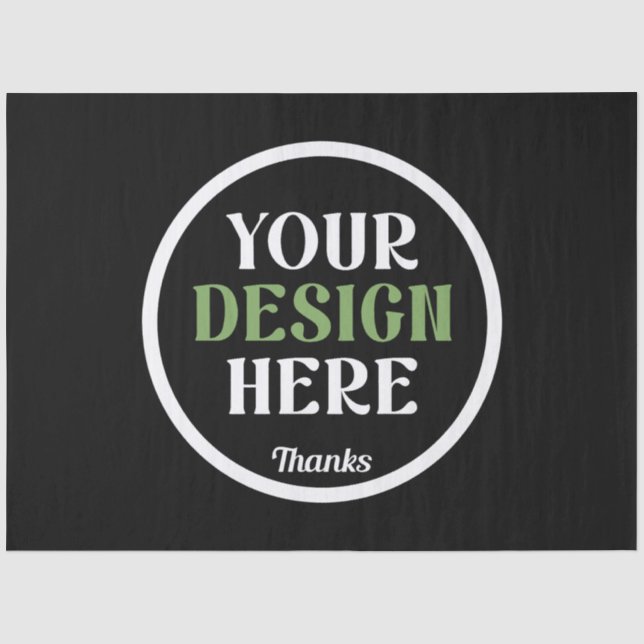 Personalized Black Logo QR Code Business Branding Tissue Paper (Front)