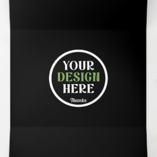 Personalized Black Logo QR Code Business Branding Tri-Fold Card