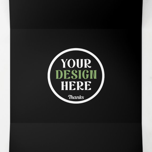 Personalized Black Logo QR Code Business Branding Tri-Fold Card (Inside Middle)