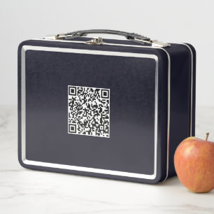 Personalized Black Lunchbox with Scannable QR Code