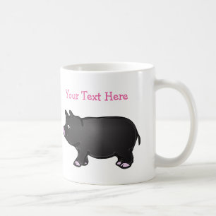 Personalized Black Mini Pig 11 oz White Mug