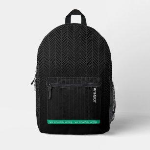 Personalized Black Modern Name  Printed Backpack