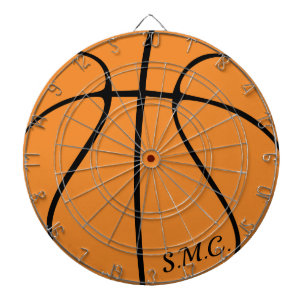 Personalized Black Modern orange Basketball Dart B Dartboard