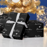 Personalized Black Modern Wedding gift  Wrapping Paper<br><div class="desc">Personalized Black Modern Wedding gift wrapping paper</div>