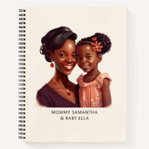 Personalized Black Mom and Daughter (10) Notebook