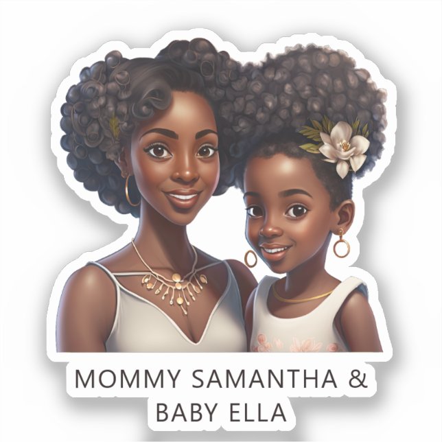 Personalized Black Mom and Daughter (11) (Front)