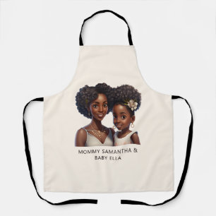 Personalized Black Mom and Daughter (11) Apron