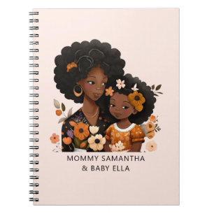 Personalized Black Mom and Daughter (13) Notebook