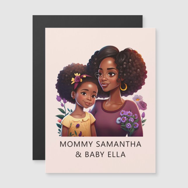 Personalized Black Mom and Daughter (17) (Front/Back)