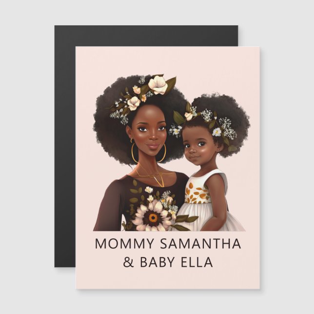 Personalized Black Mom and Daughter (18) (Front/Back)