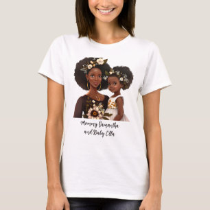Personalized Black Mom and Daughter (18) T-Shirt