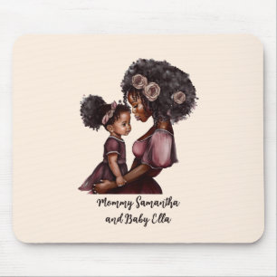 Personalized Black Mom and Daughter (1) Mouse Pad