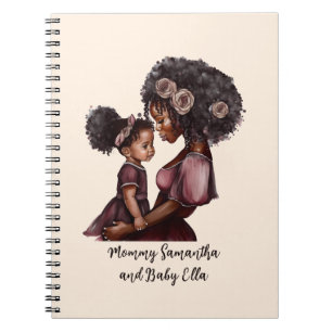Personalized Black Mom and Daughter (1) Notebook