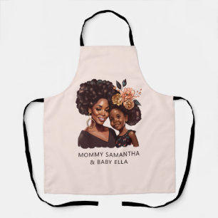 Personalized Black Mom and Daughter (20) Apron