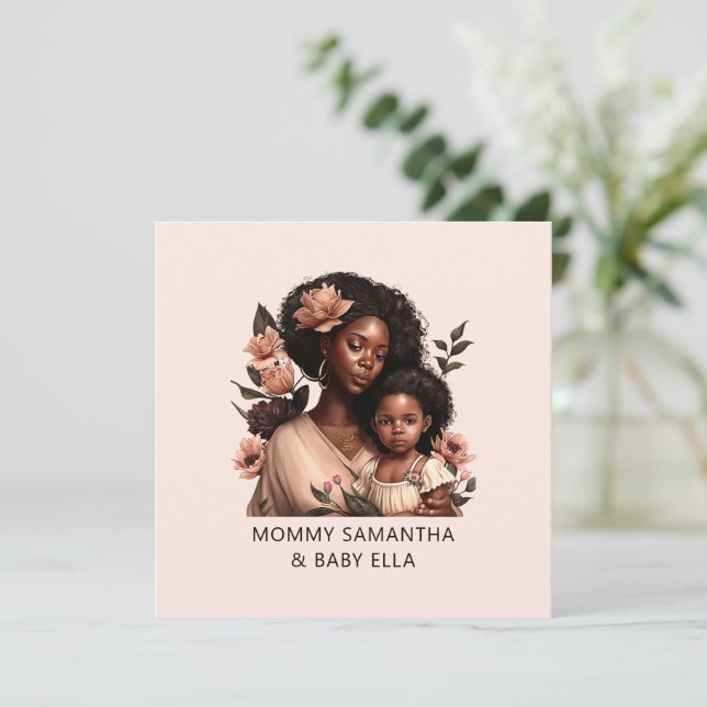 Personalized Black Mom and Daughter (21) (Standing Front)