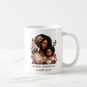 Personalized Black Mom and Daughter (21) Coffee Mug