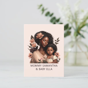 Personalized Black Mom and Daughter (21) Postcard
