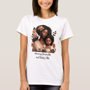 Personalized Black Mom and Daughter (21) T-Shirt