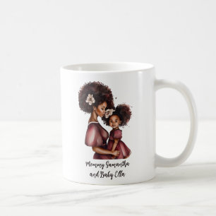 Personalized Black Mom and Daughter (2) Coffee Mug