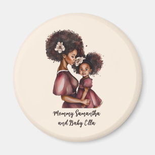 Personalized Black Mom and Daughter (2) Magnet