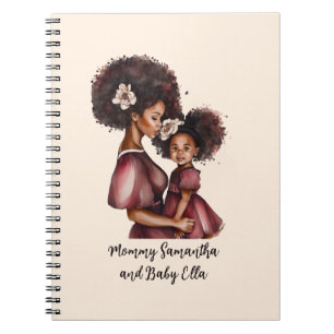 Personalized Black Mom and Daughter (2) Notebook
