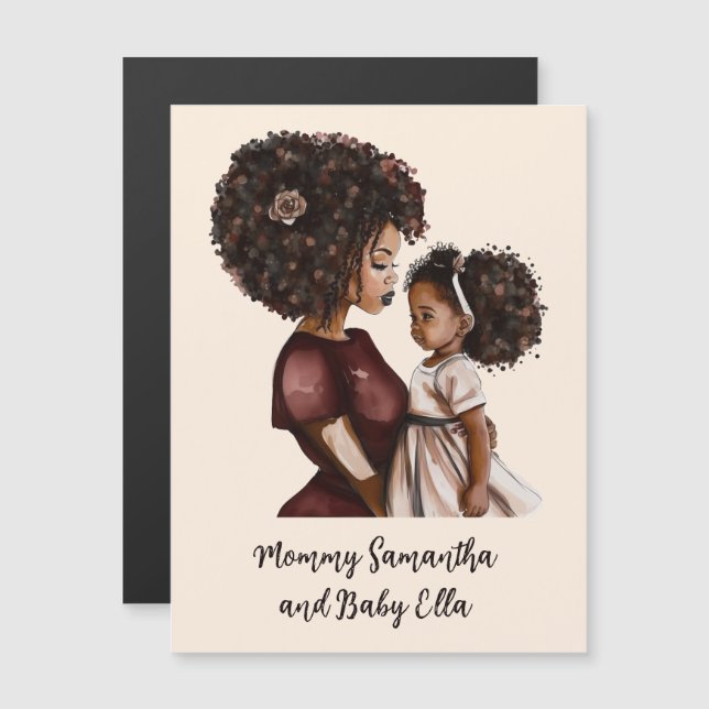 Personalized Black Mom and Daughter (3) (Front/Back)