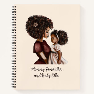 Personalized Black Mom and Daughter (3) Notebook