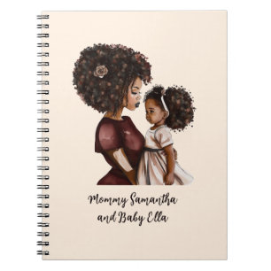 Personalized Black Mom and Daughter (3) Notebook